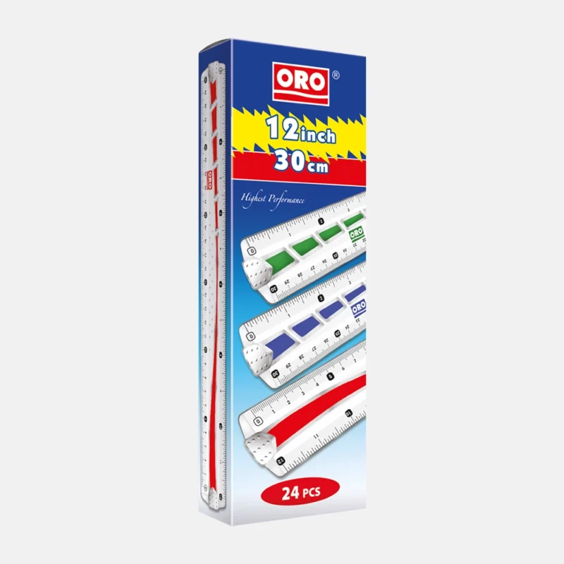 ORO 12 Inch Transparent Ruler